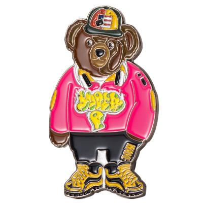 China Europe China factory high quality custom soft enamel hat badge bear lapel pin for sale