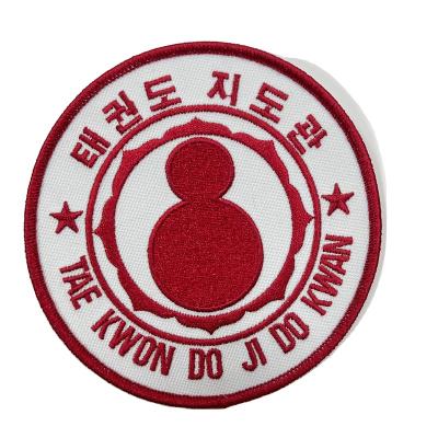 China factory low price 3D custom embroidery Tae Kwon Do Iron directly on patches for sale