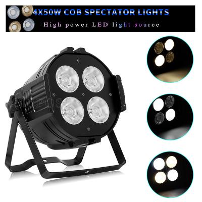 China DMX 4x50W LED COB Stage Par Light Strobe Light / Warm White White Aluminum DMX Par Light DJ Disco Christmas Stage COB 4x50W White Aluminum Show 200W for sale