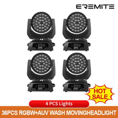 China High Quality Zoom DMX Stage Moving Head 6in1 RGBWA LED 36x18W Wash Light Effects DMX Controller NightClub DJ Disco Party Wedding Decoration for sale