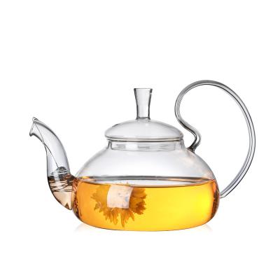 China Sustainable Wholesale Classic Design 600ml/20oz High Borosilicate Glass Teapot For Flower Tea for sale