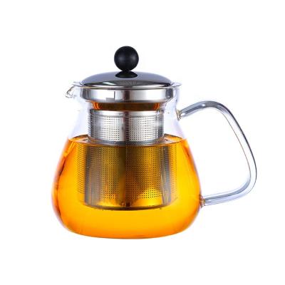 China Sustainable 20oz / 600ml New Design Pyrex Luxury Glass Teapot With Removable Infuser for sale