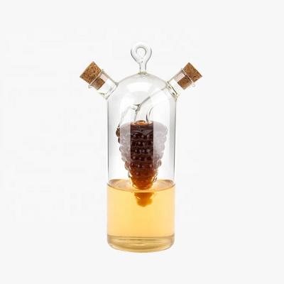 China Sustainable Inside Grape Shape Decorative Olive Oil And Vinegar Glass Bottle for sale