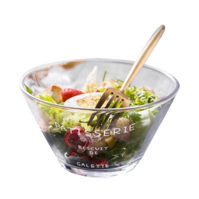 China Sustainable Premium High Borosilicate Household Glass Fruit Salad European Style Bowl for sale