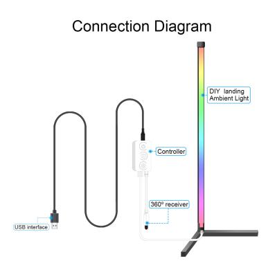 China APP Floor Lamp Tuya Smart Home Floor Light RGB Minimalist Smart Remote Control Corner Lamp LED Floor Lamp for sale