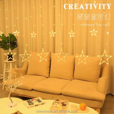 China Christmas Decoration 2.5M Christmas LED Lights 110 - 220V Romantic Fairy Star Curtain String Lighting LED for Wedding Garland Party Holiday Decoration for sale