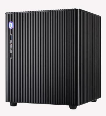 China Black Aluminum Mini ITX Micro ATX Case Dust Proof With USB Audio Ports for sale