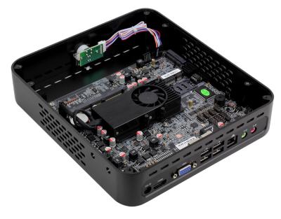 중국 AMD HD6320 Barebone 1.65GHz 1066MHz 외부 주파수를 가진 소형 PC 검정 판매용