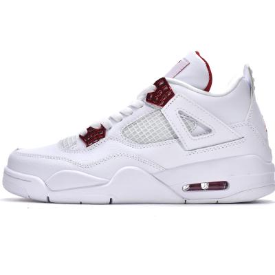 China Luxury good quality retro 4s basketball shoes original brand sneakers unisex white sport shoes metallic red for sale