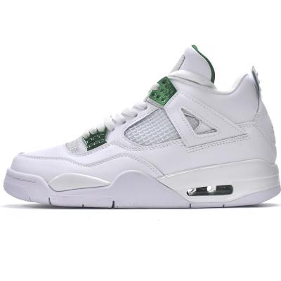 China Luxury good quality retro 4s basketball shoes original brand sneakers unisex white sport shoes metallic green for sale