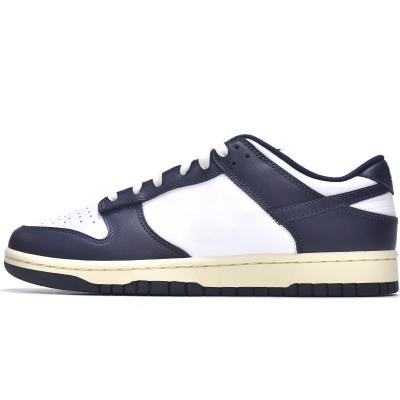 China Luxury Retro Skateboard Shoes Midnight Navy Unisex Vintage Sneaker Bass And White Original Brand Shoes for sale