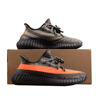 China High Quality Unisex Sneakers Yeezy Basketball Shoes Brand Original Booost Logo 350 V2 Size36-48 Sports Casual Sneakers HQ7045 Orange Black New for sale