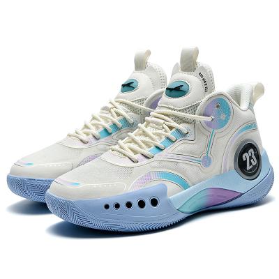 China Fashion Sneakers High Quality Custom Luminous Cotton Candy Breathable Wear-Resistant Real Basketball Shoes Men\Comfortable\Durable Sports Shoes for sale