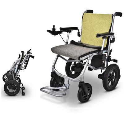 China D2-B aluminum alloy dual-controller aluminum alloy lithium battery portable folding electric wheelchair for the elderly disabled for sale