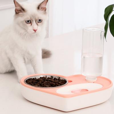 China Lovely Heart Shaped Stocked Pet Auto Feeder Food Water Dispenser For Dog Cats Pet Dual Use Bowls For Eating And Drinking BOW0010189 for sale