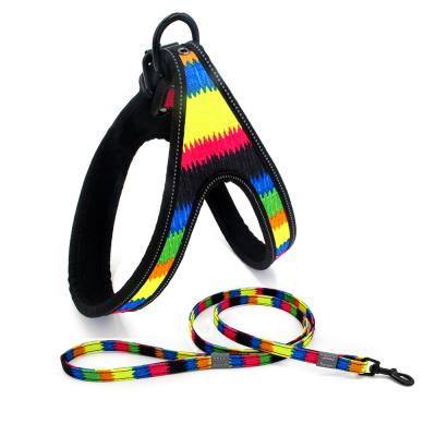 China Wholesale Custom Cotton Printed Loose Adjustable Nylon High Quality Soft Training Dog Harness for sale