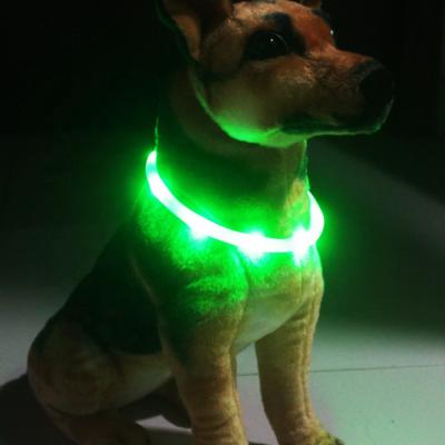 China DETACHED USB Rechargeable Glowing Light Up Pet Collar Fits Any Size Water Resistant Flashing Light LED Dog Collar for sale