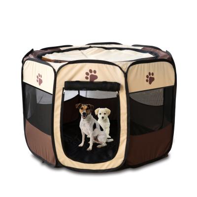 China Viable Pet Beds For Dog Tent Sleep Fence Puppy Kennel Folding Exercise Play Tent Foldable Outdoor Bag Portable Dog Folding for sale