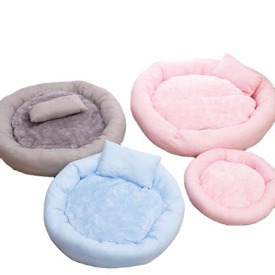 China Removable Wholesale Custom Round Dog Beds Plush Sleep Blanket Luxury Pet Bed For Dog for sale