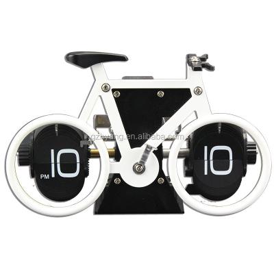 China Creative Design Products Flip Desktop Clock Patent New Bicycle Promotional Gift for sale