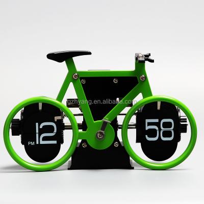 China ABS Mini Promotion Gift Desktop Clock Bicycle Shake Clock for Kids Gift for sale