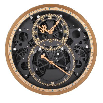 China Large ABS Vintage Gear Gold Wall Clock for Grandfather for sale