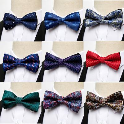 China New Pattern Polyester Male Men Bow Tie Wedding Formal Dress Male Wedding Party Bow Ties Silk Tag Tie for sale