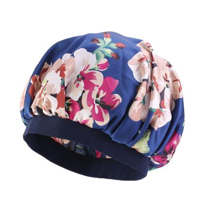 China Other Custom Hat Elastic Wide Round Pile Round Pile Satin Printing Satin Heat Hood Heat Hood Hair Loss Hat for sale