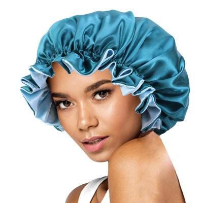 China Other Custom Extra Large Hood Nightcap Round Hat Pile Satin Hoods Sleep Hat For Women for sale