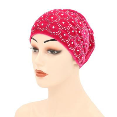 China Other Pakistani hijab fashion scarf velvet rhinestone hat hijab hat custom indian hat toque for sale