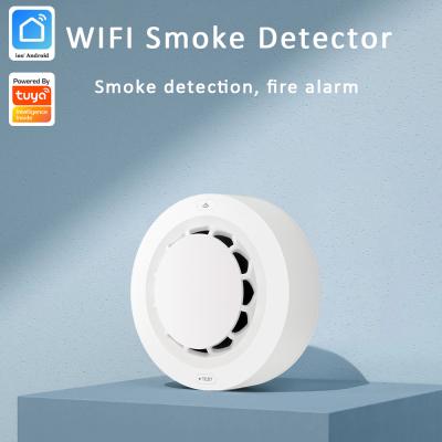 China 2021 New Tuya WiFi Smoke Detector Battery Operated Fire Sensor Alarm Voice Alert WL-228WT for sale