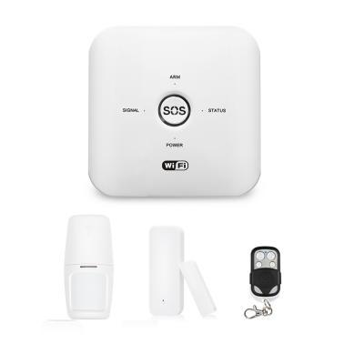 China ABS Tuya WIFI Security Alarm System Burglar Security Wireless Detector Home Sensor Remote Control Kit for sale