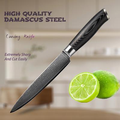 China 5 Inch Carving Knife Viable Pakka Wood Handle Japanese 67 Layers Vg10 Damascus Steel Carving Knife Kitchen Knives for sale