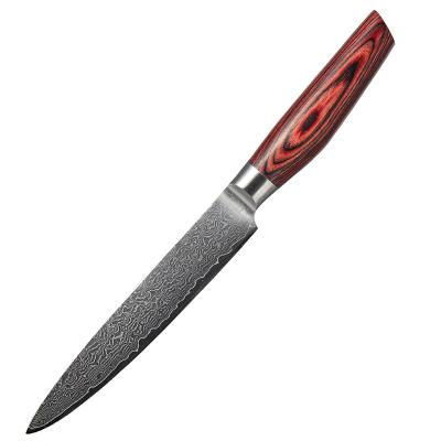 China 67 Layers Damascus Steel Carving Knife Multi Functional Purpose Knife Kitchen Multifunctional Utility Knife for sale