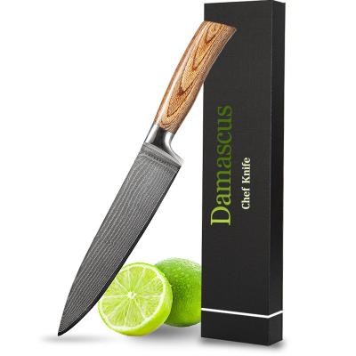 China Sustainable Damascus chef's knife Japanese knife made of 67 layers of Damascus steel kitchen knife for sale