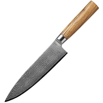 China Damascus Japan VG10 Chef's Knife Paring Fruit Vegetable Kitchen Knife Viable Steel Olive Wood Handle Cooking Tool for sale