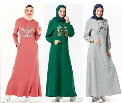 China Cotton Blended Autumn Winter Long Style Hoodies Dress for Modest Muslim Women and Girl Abaya Coat USA Dubai Fashion Elegant Abaya Kaftan for sale