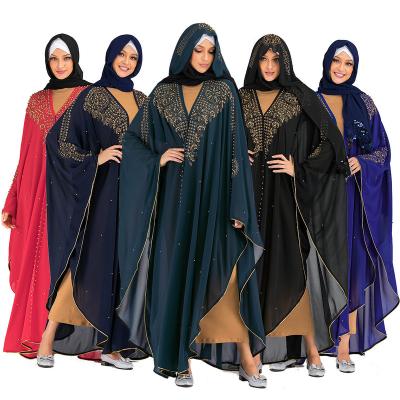 China Polyester embroidery long dubai dress fancy abaya fashion women's maxi cape cape robe long dress mask for sale