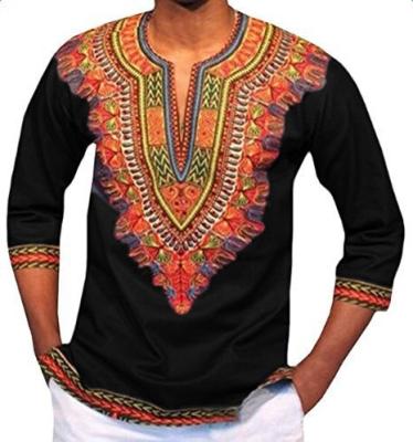 China Latest thailand african italian dashiki style polyester classic men slim tight shirt for sale