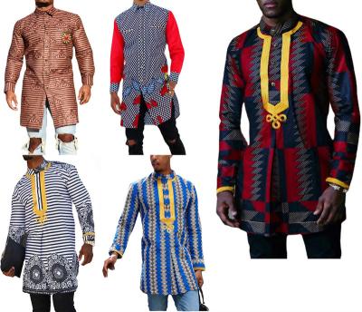 China Polyester Polo Shirt African Style Slim Men's Casual Dress Shirts Collar Mens Office Wear Comic Dress Shirts For Men for sale