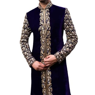 China Latest African Polyester Polo Style Men's Shirt With Slim Long Sleeve Summer Men's Shirt Hawaii Style Men's Muslim Clothing for sale