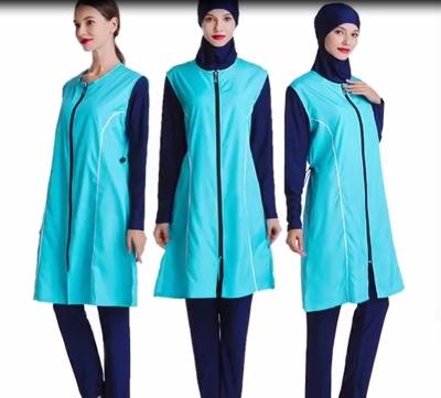 China Modern plus size casual dresses 3 pcs sunblock waterproof breathable muslimah lady swimwear made by shinny fabric quick dry lady swimwear for women for sale