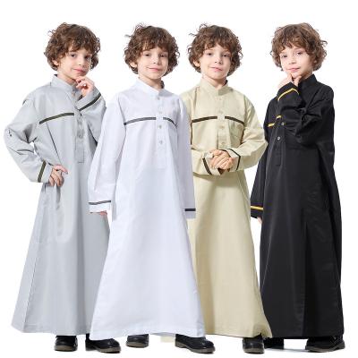 China Polyester ready to ship fashion kids muslim dress thobe style clothes for boys islamic clothing for sale