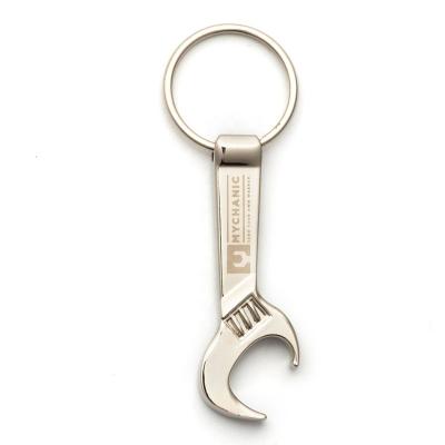 China Durable Chain Mute Key Key Shape With Laser Logo Customized Bottle Opener for sale