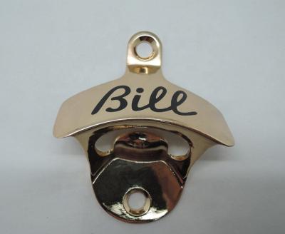 China Sustainable Zinc Alloy Logo Printed Wall Mounted Bottle Opener for sale