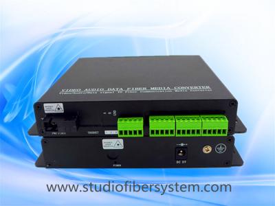 China 16CH analog audio fiber transmitter and receiver with Phoenix connectors for broadcast audio over SM fiber to 20~80KM for sale