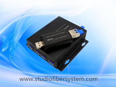 China 4Port USB3.0 over dual or single SM/MM fiber to 250m for industrial printer/remote storage/TV wall/CCTV system for sale