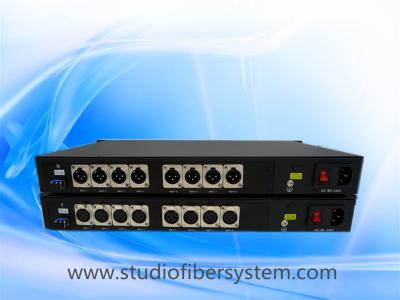 China 8CH Unidirectional  AES EBU digital audio fiber converter over ST/LC/FC fiber extending audio to 20~80KM for sale