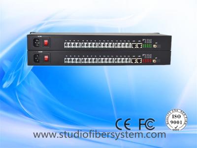 China 16CH Telephone To Fiber Optic Converter with 2ch 100M ethernet in 1U rack mount chassis for sale