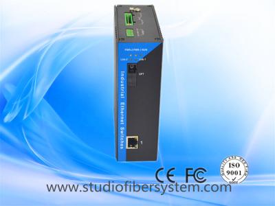 China 1Port 10/100Mbps din rail Industrial Fiber Media Converter over SC singlemode/multimode fiber to 20~80Km for sale